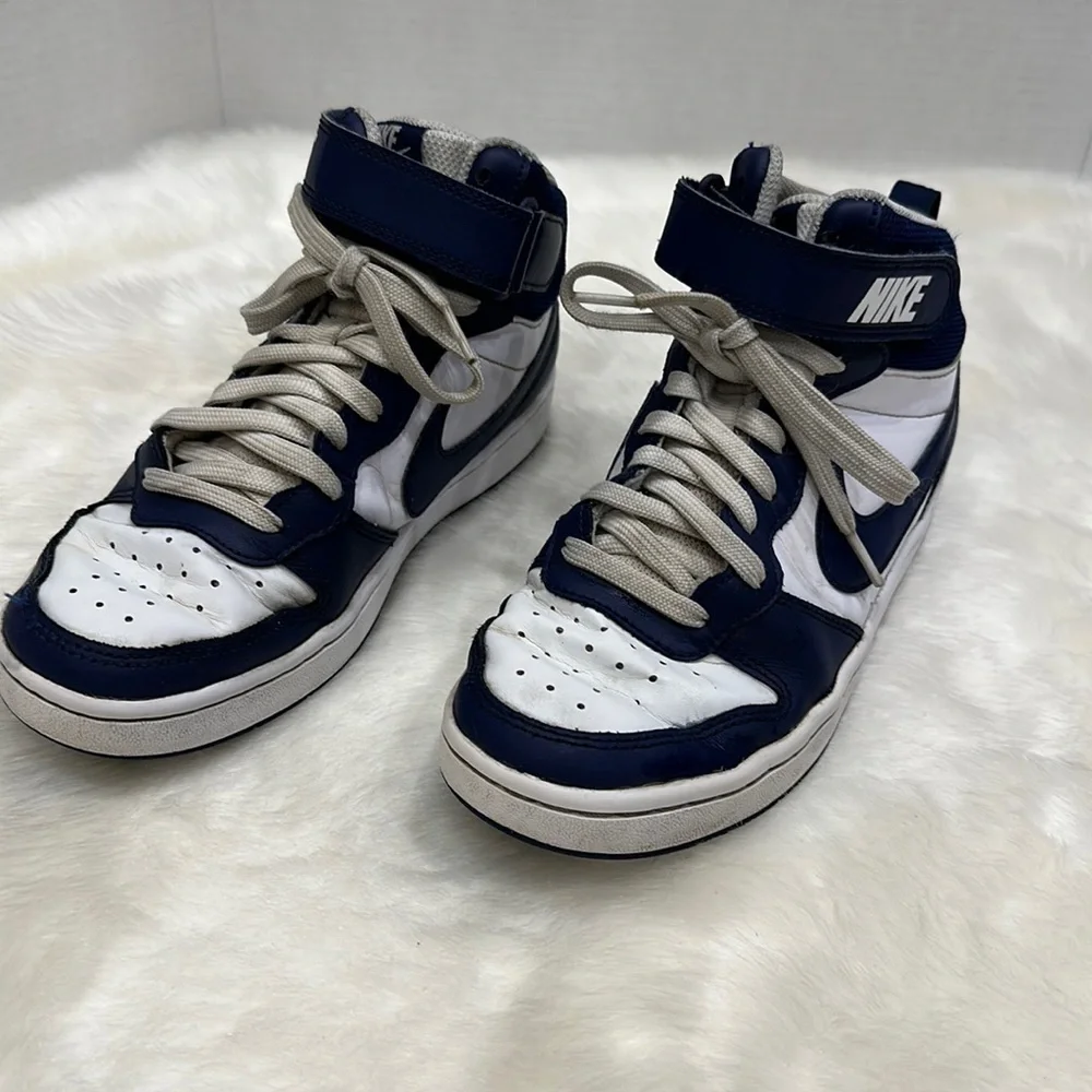 Nike Court Borough Mid 2 White Blue Youth Sneakers
